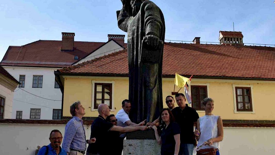 Meštrović's Gregory of Nin in Varaždin during the Wine & Walk Varaždin tour